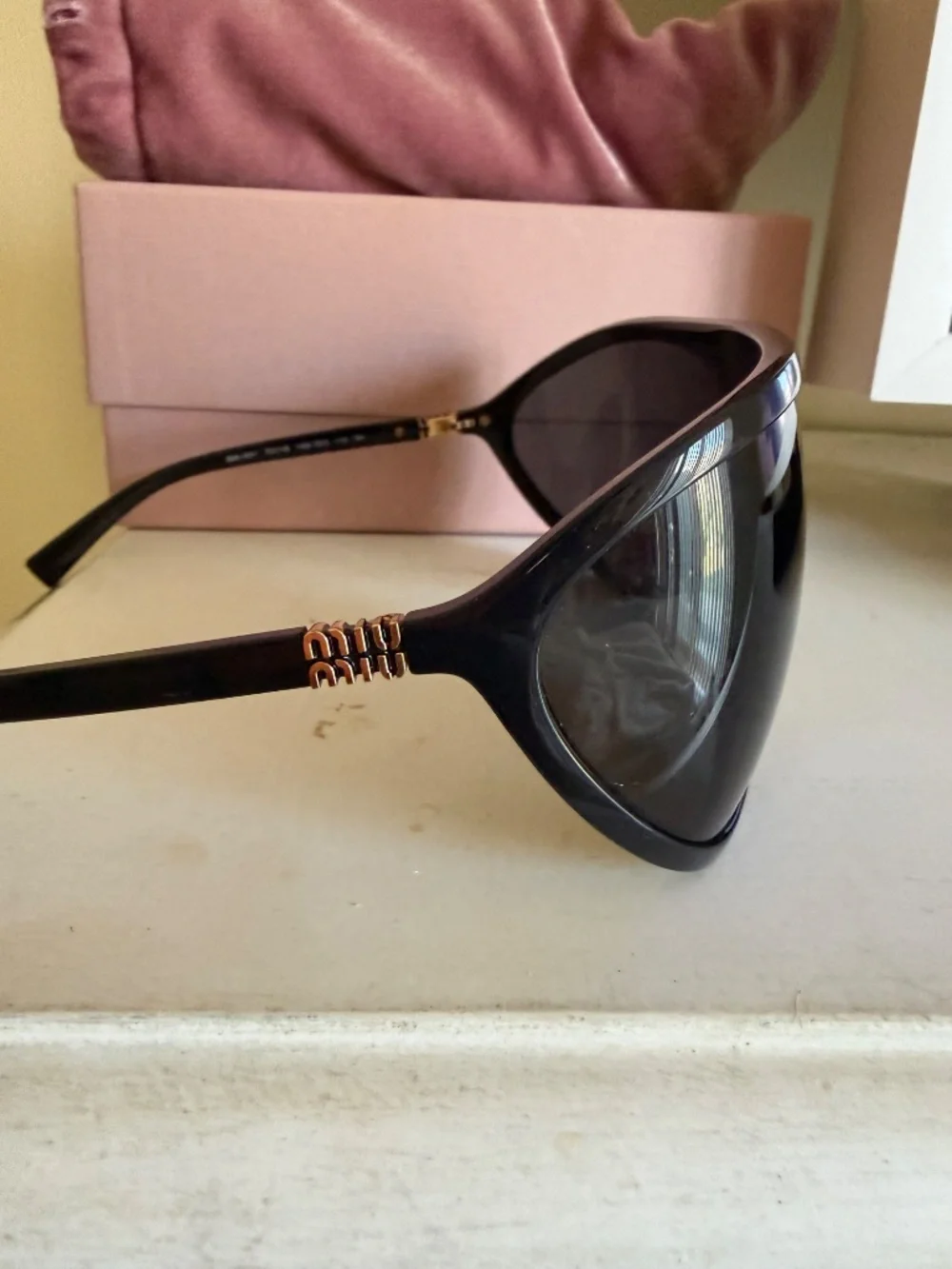 Miu miu oversized shield sunglasses